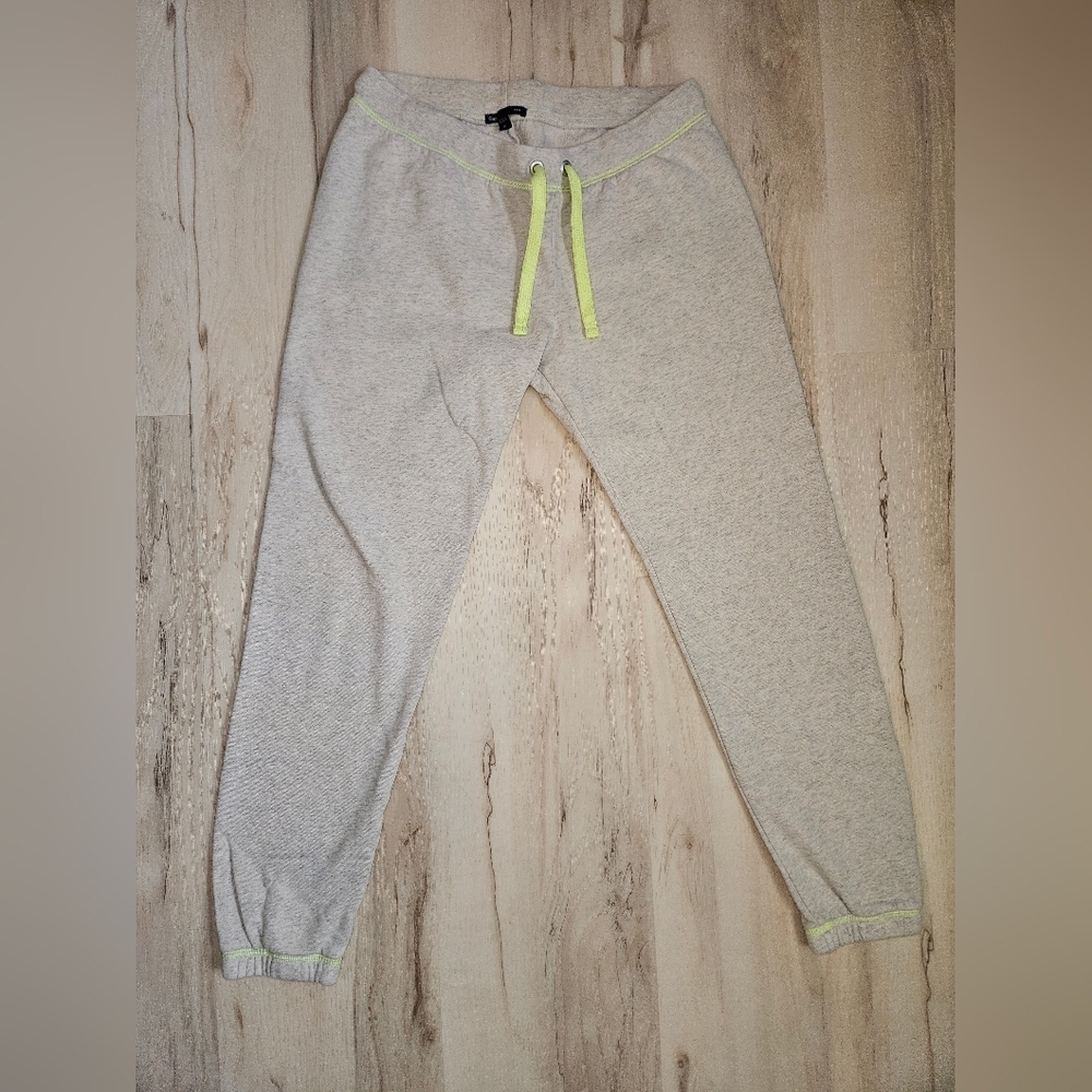 GAP Light Gray Sweat Joggers with Neon Yellow Drawstring - Picture 3 of 12